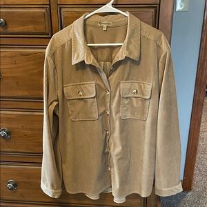 Democracy Beige Corduroy Shirt/Shacket